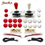 Red and white 2 игрока, джойстик с нулевой задержкой, аркадная игра, сделай сам, 2 USB энкодера+ 2 джойстика+ 20 копировальных кнопок SANWA, аркадная игра, Raspberry Pi, ручка - Цвет: Red and white