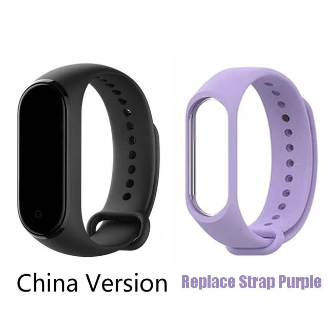 add purple strap Xiaomi Mi браслет 4 Bluetooth 5,0 Фитнес браслет AMOLED цветной сенсорный экран Музыка AI пульс - Цвет: add purple strap
