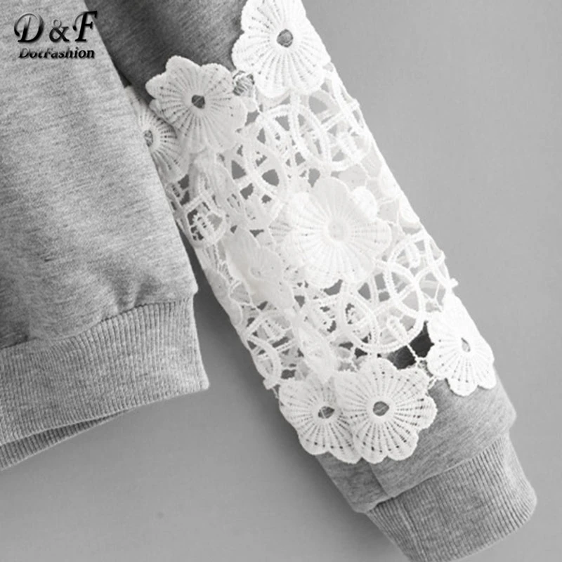 Dotfashion, контрастный вязаный свитер с галстуком-бабочкой на шее,, серый, круглый вырез, обычный крой, пуловеры, Женская Повседневная Толстовка