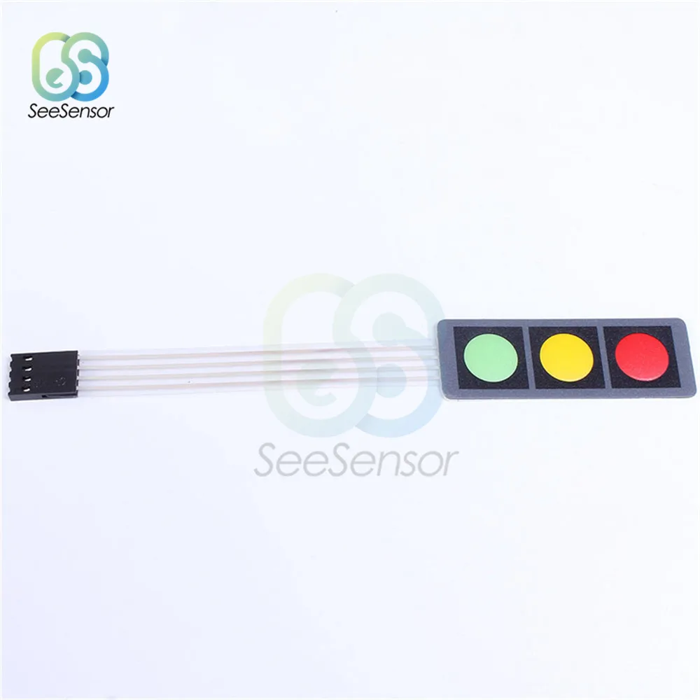 5pcs/Lot 1*3 3 Keys Matrix Array Membrane Switch Key Pad RGB Keyboard Display Control Panel Red Green Yellow | Инструменты