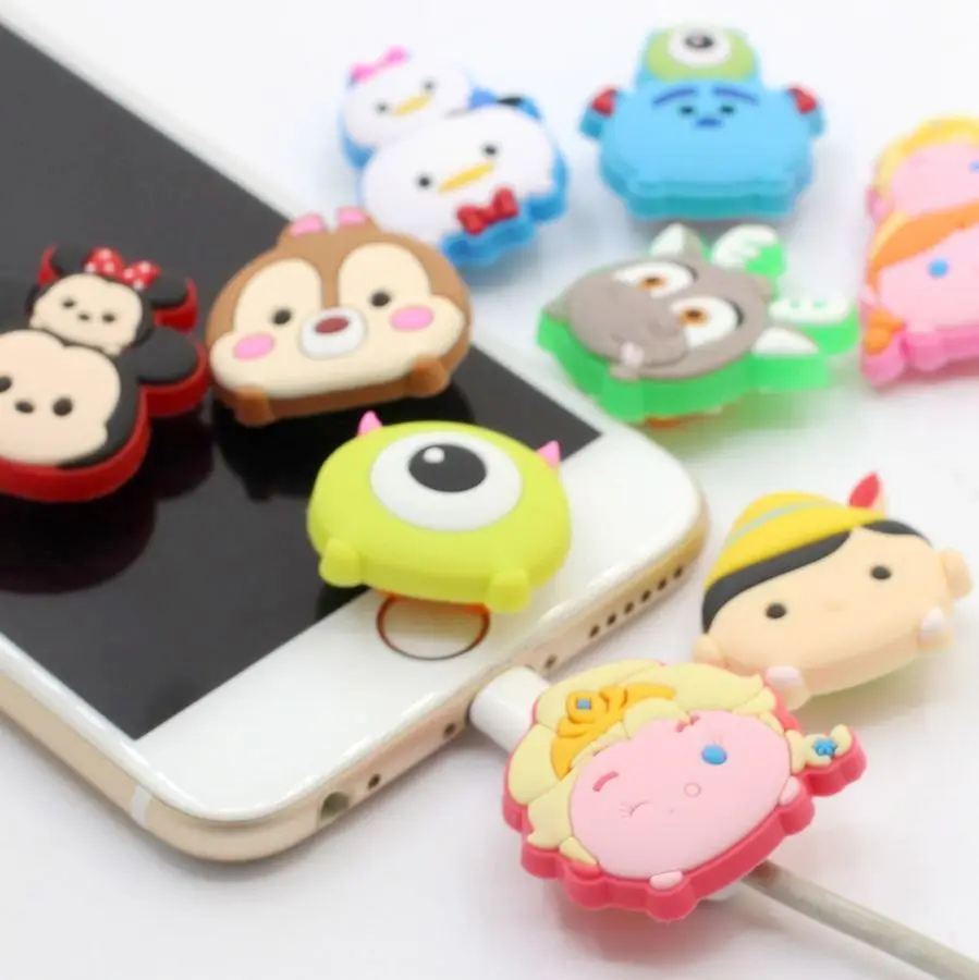 Cartoon USB Charger Cable Organizer Protector For iPhone Headphone data line saver Protection for samsung huawei xiaomi | Электроника