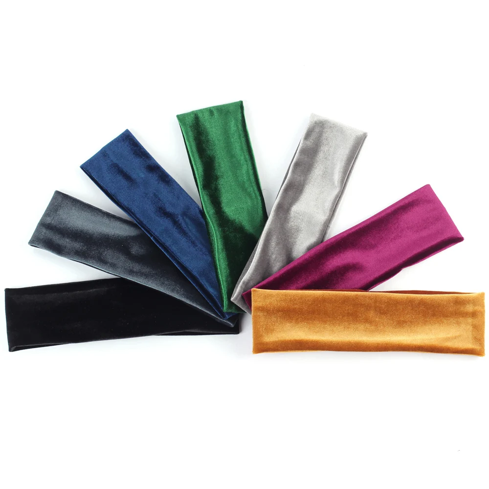 

Geebro 6cm Women's Velour Headband Winter Warm Plolyester Flat Hair Band for Girls Ladies Velvet Soft Turban Hair accessories