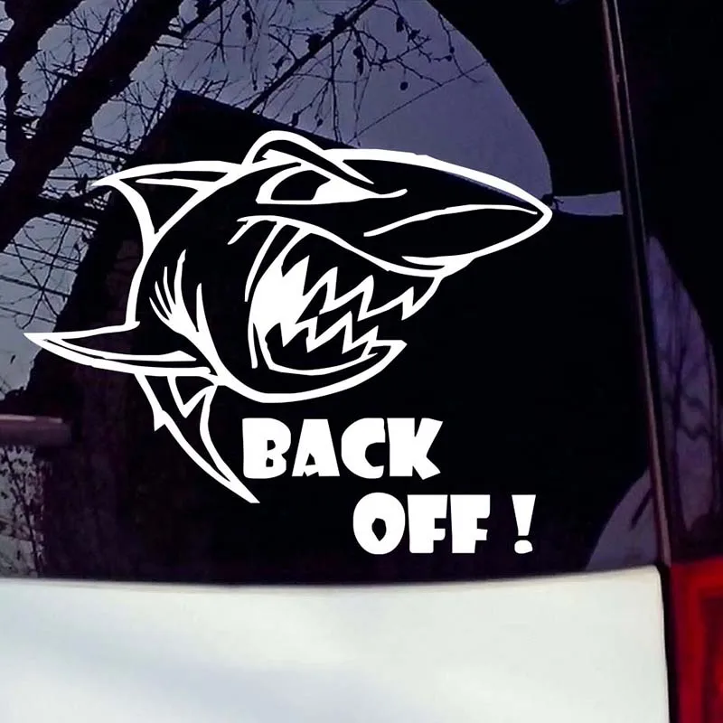 

Big Shark Back Off Sticker Decal For Car Door Window Pvc Sticker Car Styling Truck Auto Decals