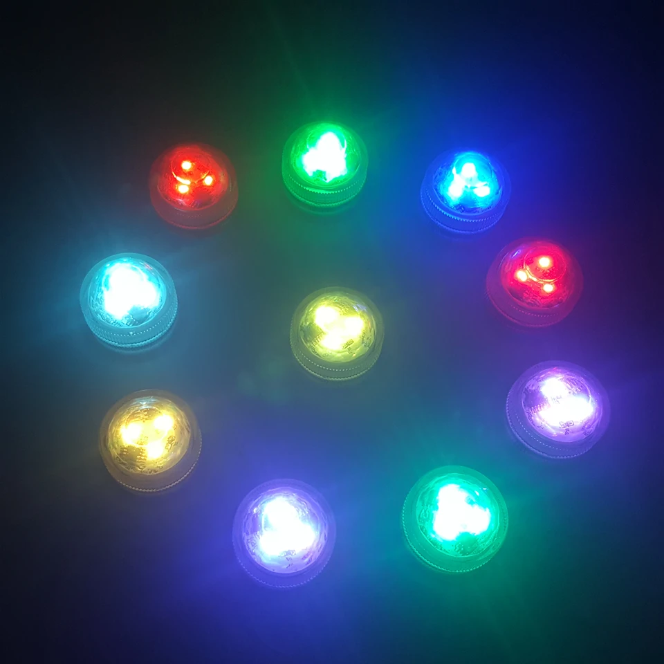 3 светодиода с дистанционным управлением RGB погружной светильник на батарейках