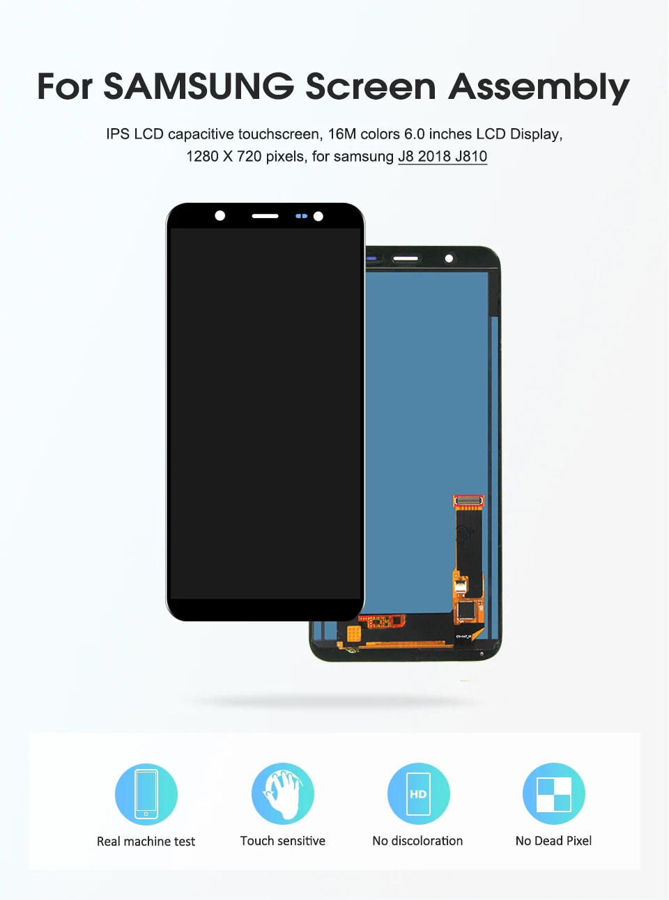 Для samsung Galaxy J8 J810, ЖК-дисплей, сенсорный экран, дигитайзер, SM-J810 J810M, замена, регулировка яркости