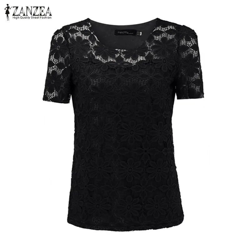 Женская кружевная блузка с цветочным принтом элегантная повседневная