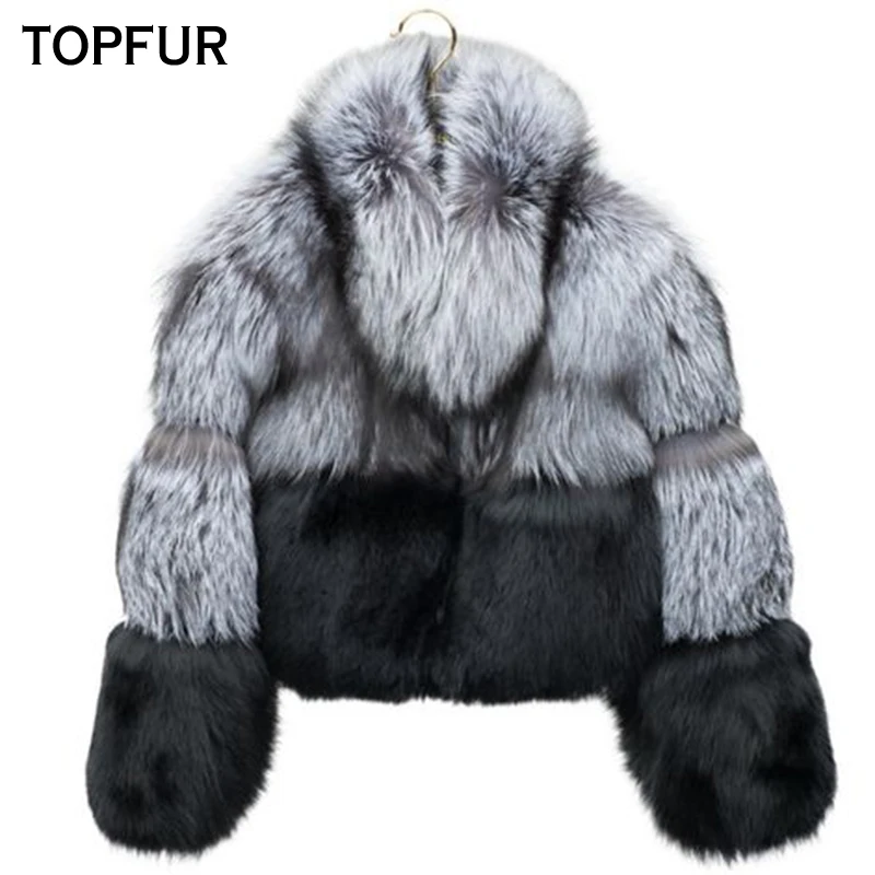TOPFUR/Новинка 2019 года модное пальто из натурального меха Женская Роскошная зимняя