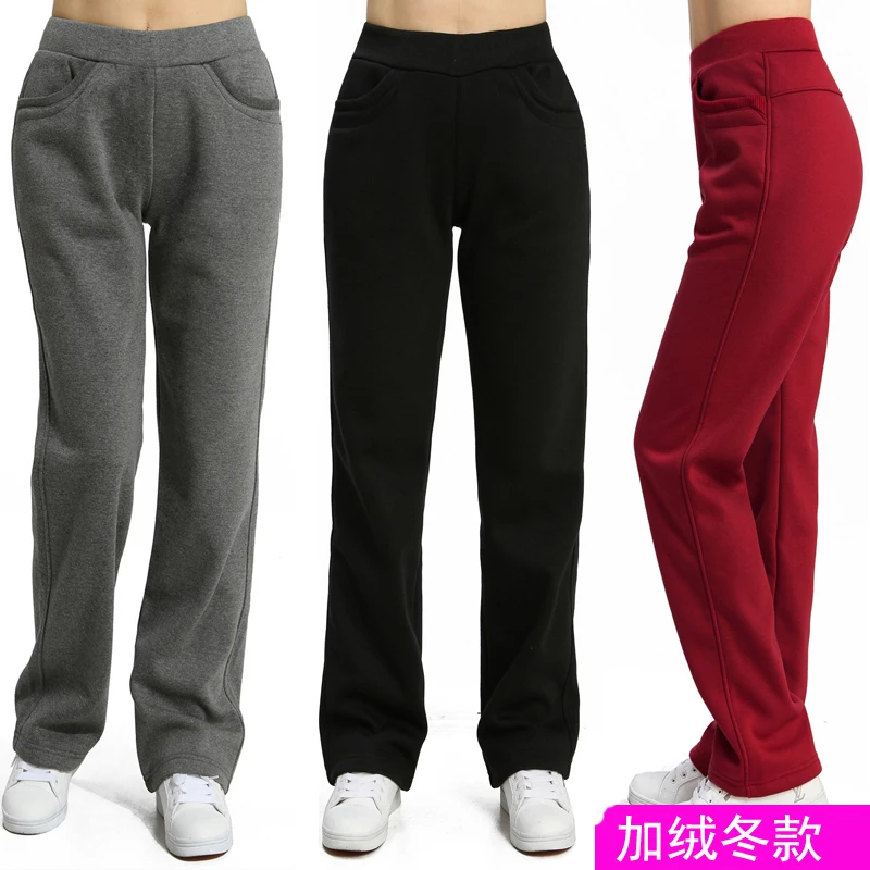 Зимние Для женщин толстый бархат Брюки для девочек Термальность теплый хлопок