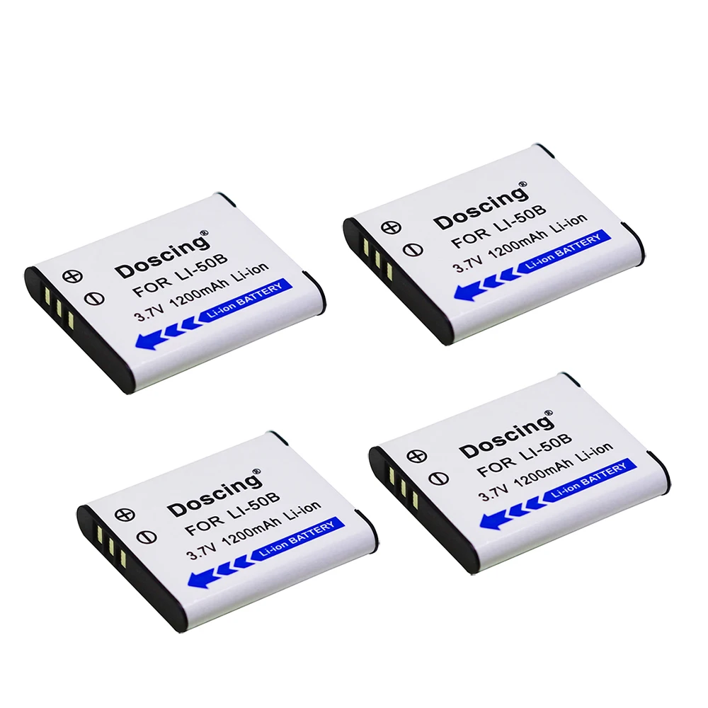 4 шт./лот 1200 мАч Li 50B Аккумуляторы для Olympus Mju 1020 SP 800UZ Stylus 1010 u Ricoh CX3 CX4 D LI92 DLI92|Цифровые