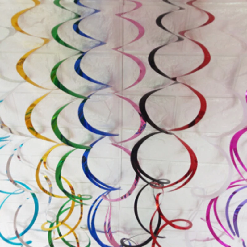 Сияющий Лазерная спираль висит Гирлянда Свадебный декор вечерние сувениры флаг