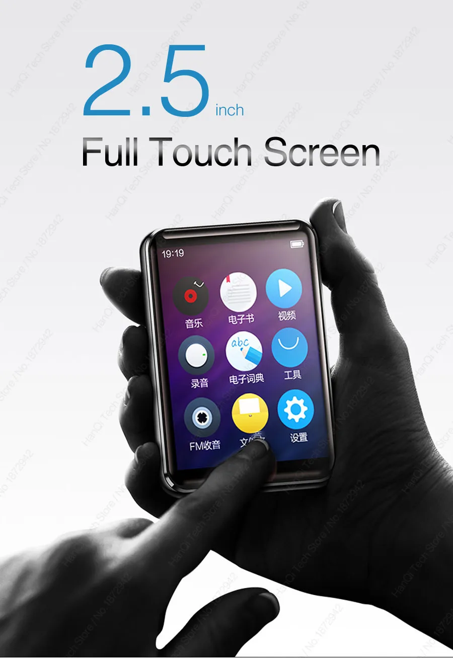 BENJIE X5 полный сенсорный экран Bluetooth MP3 плеер 8 Гб 16 Гб музыкальный плеер с fm-радио видео плеер проигрыватель электронных книг MP3 с динамиком