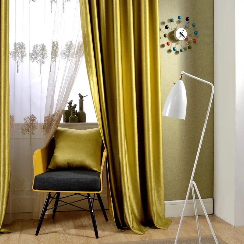 Кашемировые занавески с синим/желтым жемчугом затемняющие шторы для гостиной