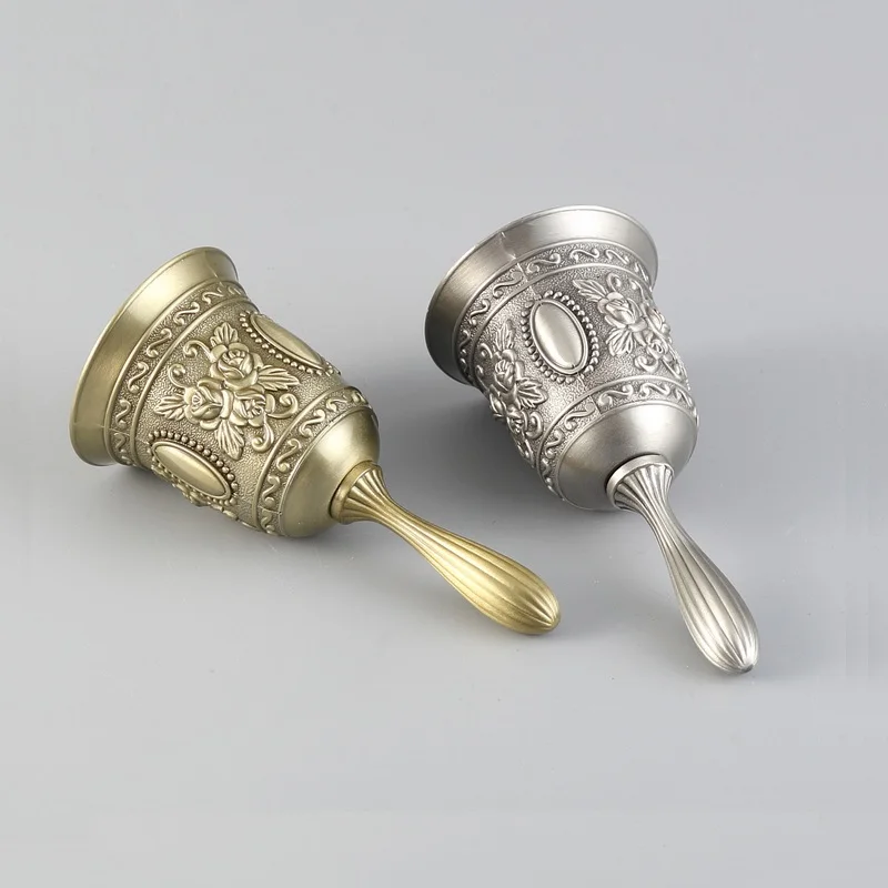 Звонок ручной бронзовый для школы, приемной, обеденного зала в отеле, рождественских подарков, барной стойки и столовых столиков.