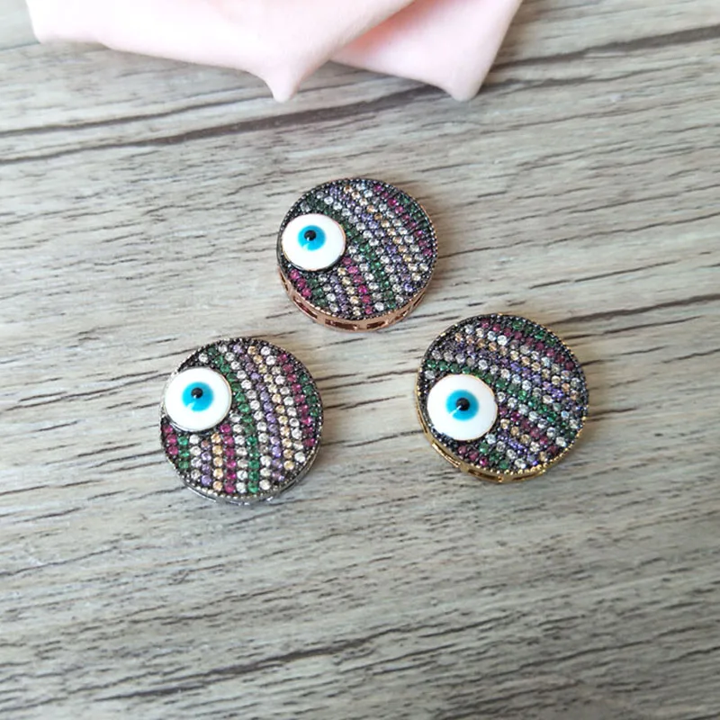

10Pcs Micro Pave CZ Round Metal Beads Connector For Fashion Jewelry Making Bracelets Spacer Beads Jewelry Finding CT223