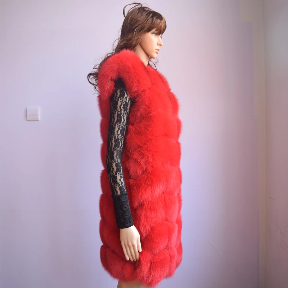 

New 2018 Fashion Winter Women Fur Vest Real Fox Fur Vests Woman Fox Fur Coat Jacket Female Ladies Fur Coats Size M-2XL w228