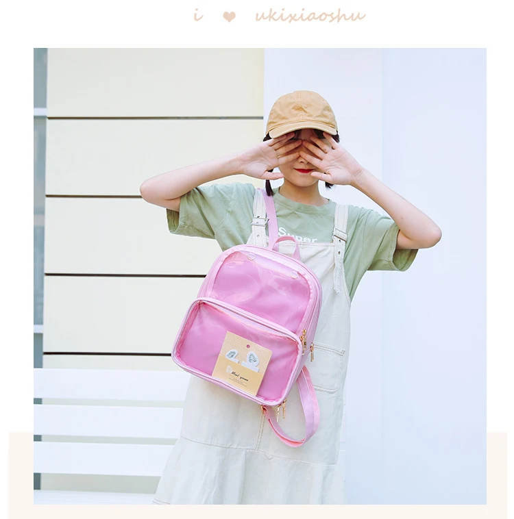 Прозрачные женские рюкзаки Itabags Harajuku рюкзак Водонепроницаемый Kawaii прозрачная сумка для школы подростка Девочки сумки через плечо