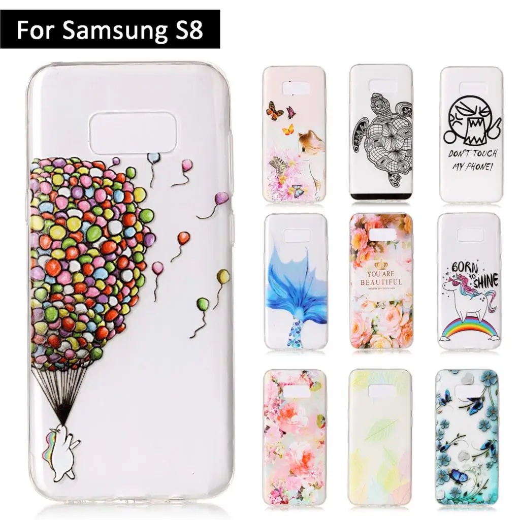 Роскошный Мягкий ТПУ силиконовый 3D рельефный чехол для Samsung Galaxy S8 G9500 G950 G950F