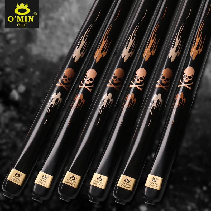 O'MIN SKELETON All Handmade One Piece Snooker Cue 3/4 Kit with Case Extension 10mm Tip High-end Stick |