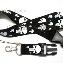 Один PC Мужской череп голова Каратель мобильный ключ ремешок ID бейдж Держатели Один PC Мужской череп голова Каратель мобильный ключ ремешок ID бейдж Держатели