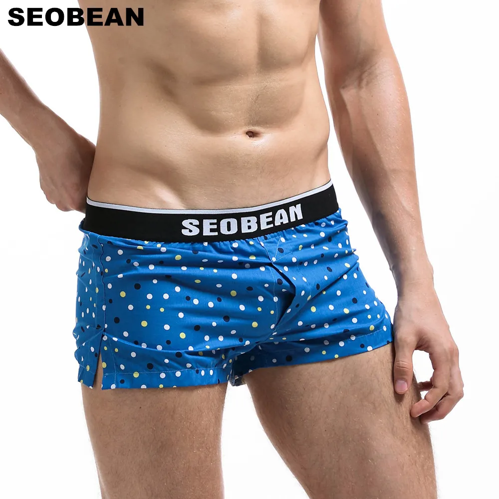 Мужское нижнее белье Seobean хлопковые боксеры для сна с сумкой пениса|men underwear boxer