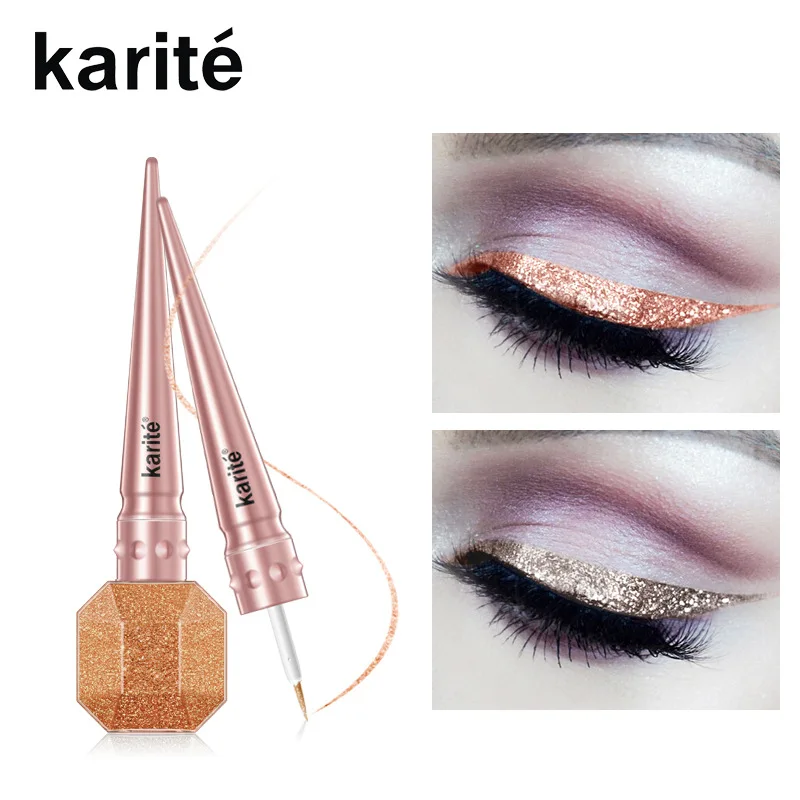 Professional Makeup Silver Rose Gold Color Liquid Glitter Shiny Easy to Wear Waterproof Eyeliner Beauty Eye Liner Makeup