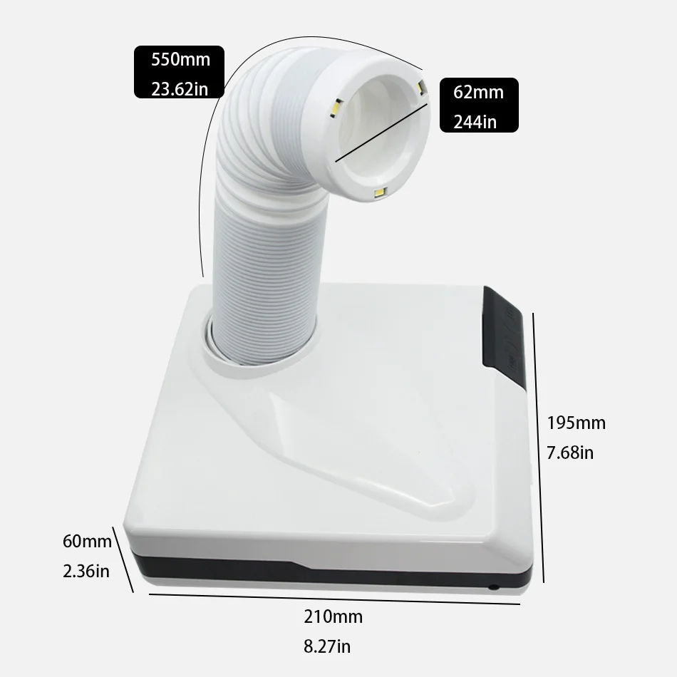 60W 3 LED Light Nail Dust Collector Machine Nail Vacuum For Manicure Vacuum Cleaner Nail Art Nail Fan Dust Suction