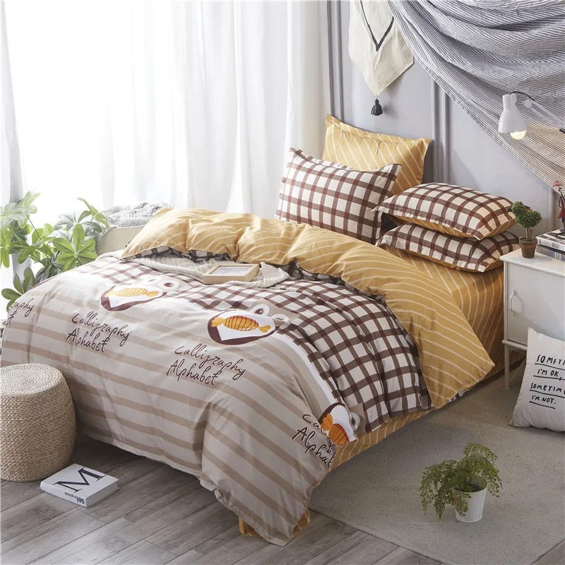 SlowDream Double Size Use 2019 Bedding Set Nordic Style Bed Linens Flat Sheet Pillowcase Twin Queen Textiles Mans Cover | Дом и сад