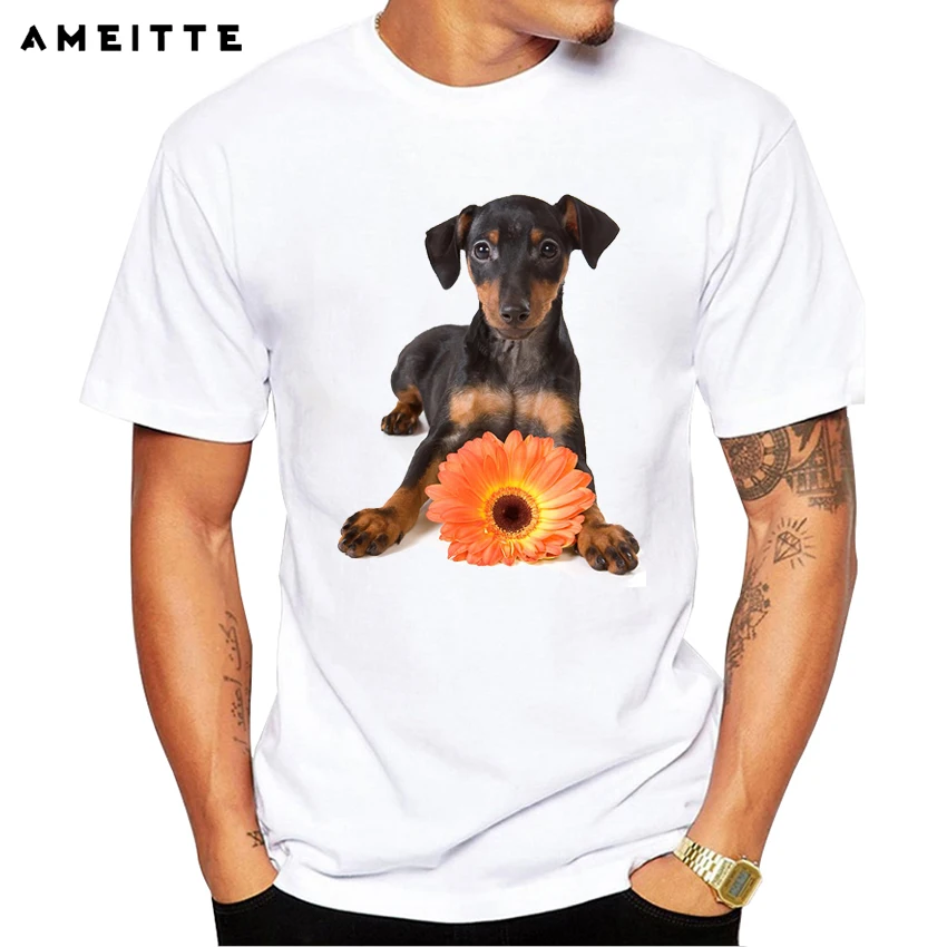 2019 AMEITTE Doberman T-Shirt Fashion dog pincher Printed T Shirt Summer Hipster Streetwear Tops Tee Camiseta | Мужская одежда