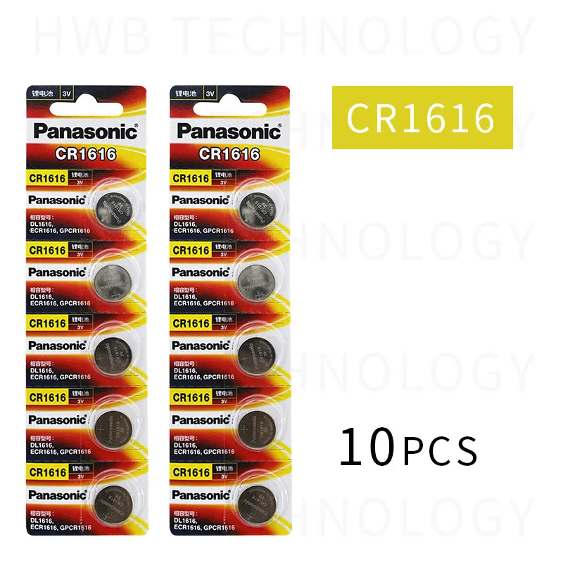 10x Panasonic CR1616 кнопочная батарейка автомобильный пульт дистанционного управления