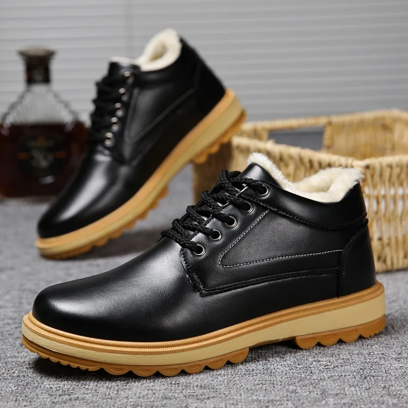 Dwayne бренд 2018 зимняя теплая меховая Мужская обувь для взрослых повседневные