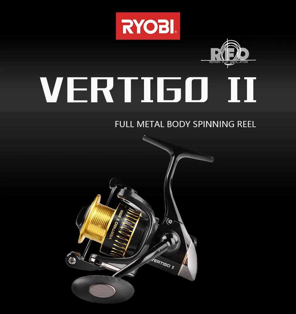 RYOBI VERTIGO II 6+ 1 спиннинговые Рыболовные катушки 2000/3000/4000 6+ 1BB Передаточное отношение 5,1: 1/5. 0:1 Максимальное сопротивление 2,5 кг~ 5,0 кг катушка для ловли карпа