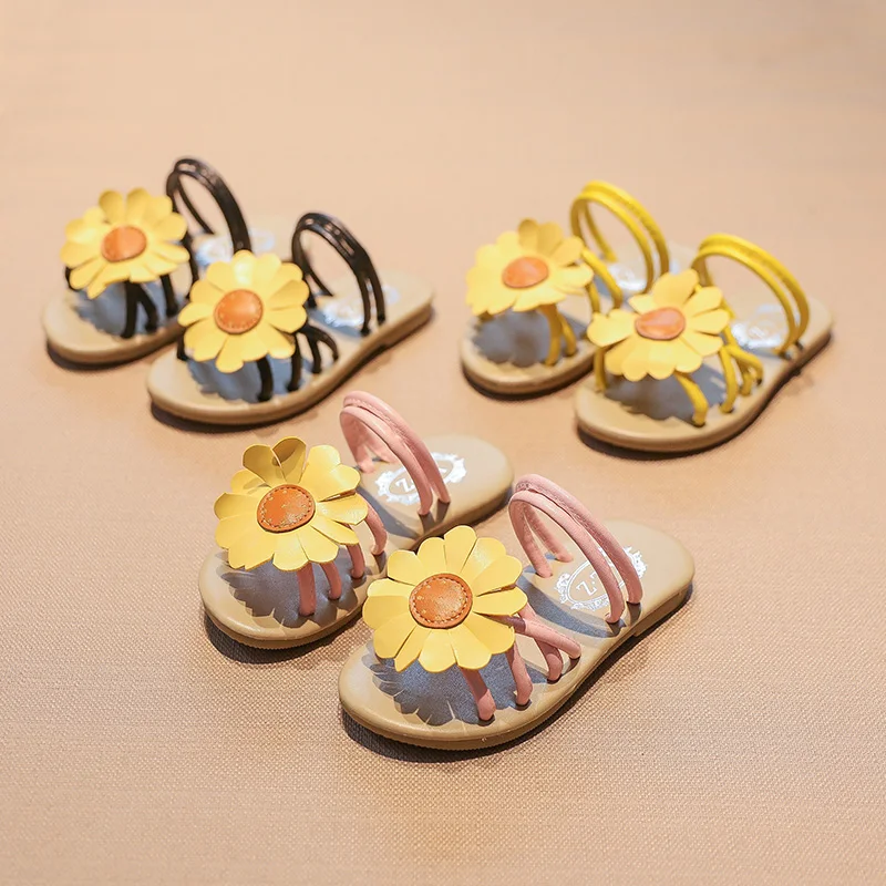 2019 летние сандалии для девочек детские тапочки модные туфли принцессы на плоской