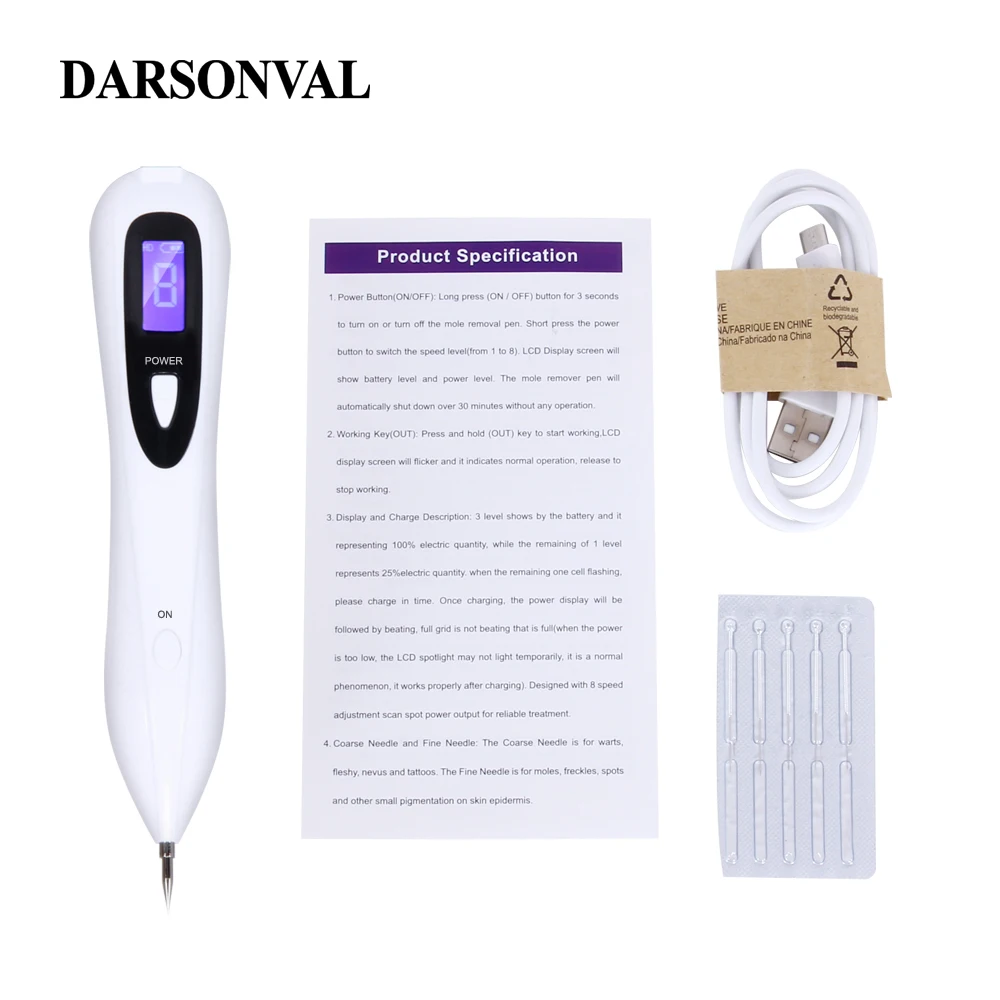 DARSONVAL ручка для удаления крота lcd Лазерная машинка для удаления веснушек в черные точки темное пятно для удаления татуировок 8 уровней салонный уход для дома и красоты