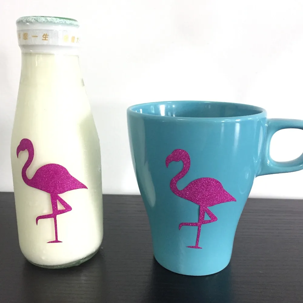 Бесплатная доставка 12 шт. в упаковке модная Фламинго наклейка на стакан бокал для