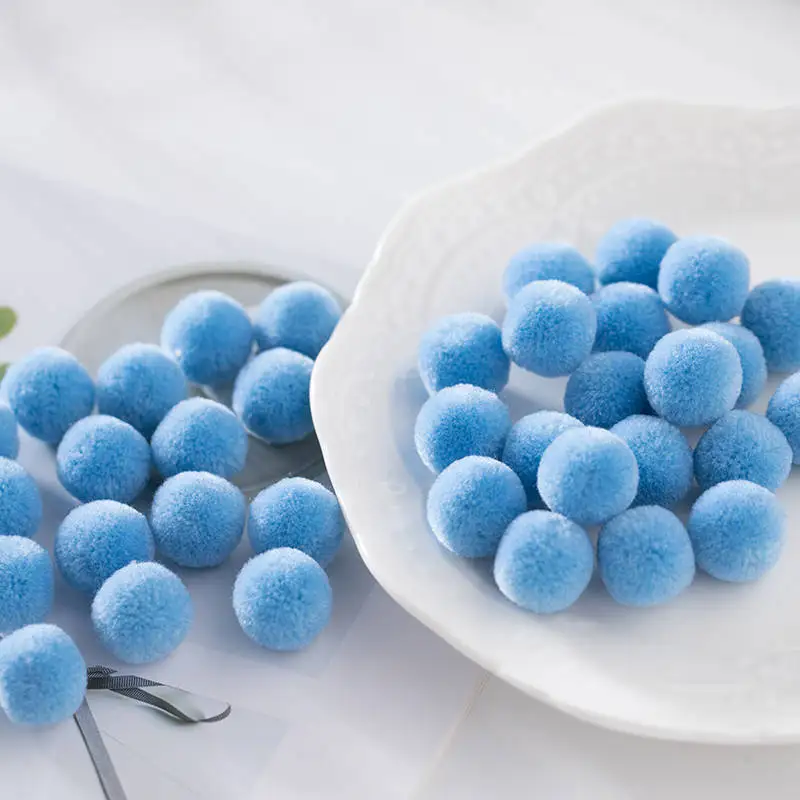 C19 Sky Blue Высокое качество 60 шт. 15 мм разноцветный помпон мех ремесло DIY мягкие помпоны свадебные украшения, шитье/клей на ткани аксессуары - Цвет: C19 Sky Blue