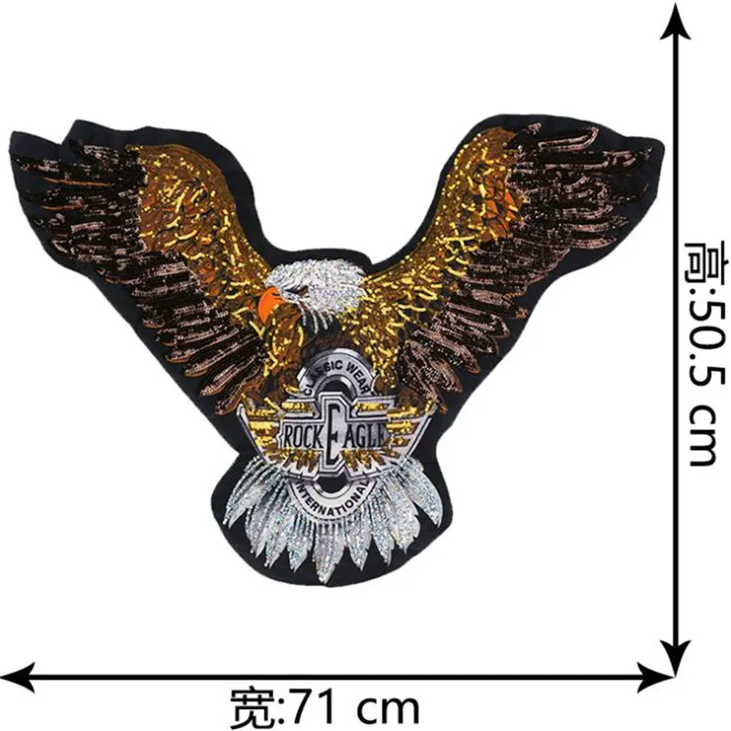 ChicLady Diy sequin patch 71CM ROCK EAGLE deal with it Sew on patches for clothes Ulzzang Stranger things accessories Sticker OG | Дом и сад
