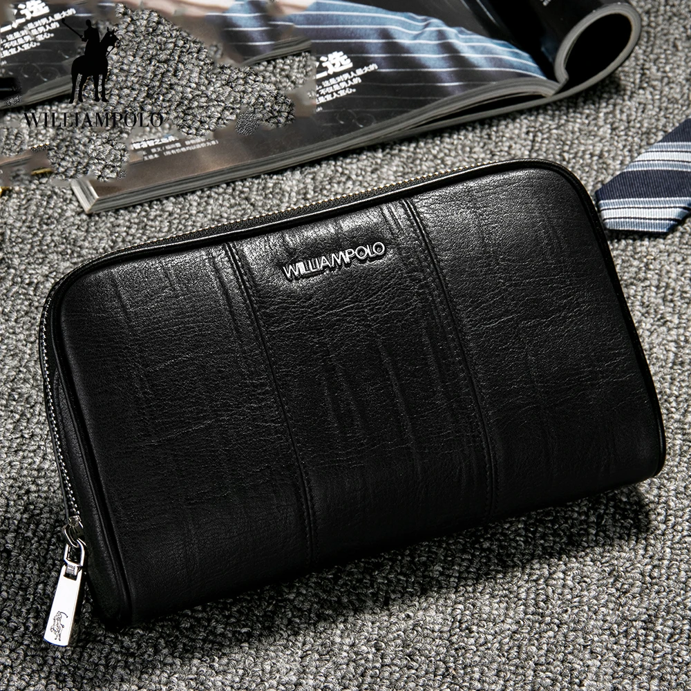 Новый длинный клатч WilliamPOLO кошелек для мужчин держатель кредитных карт