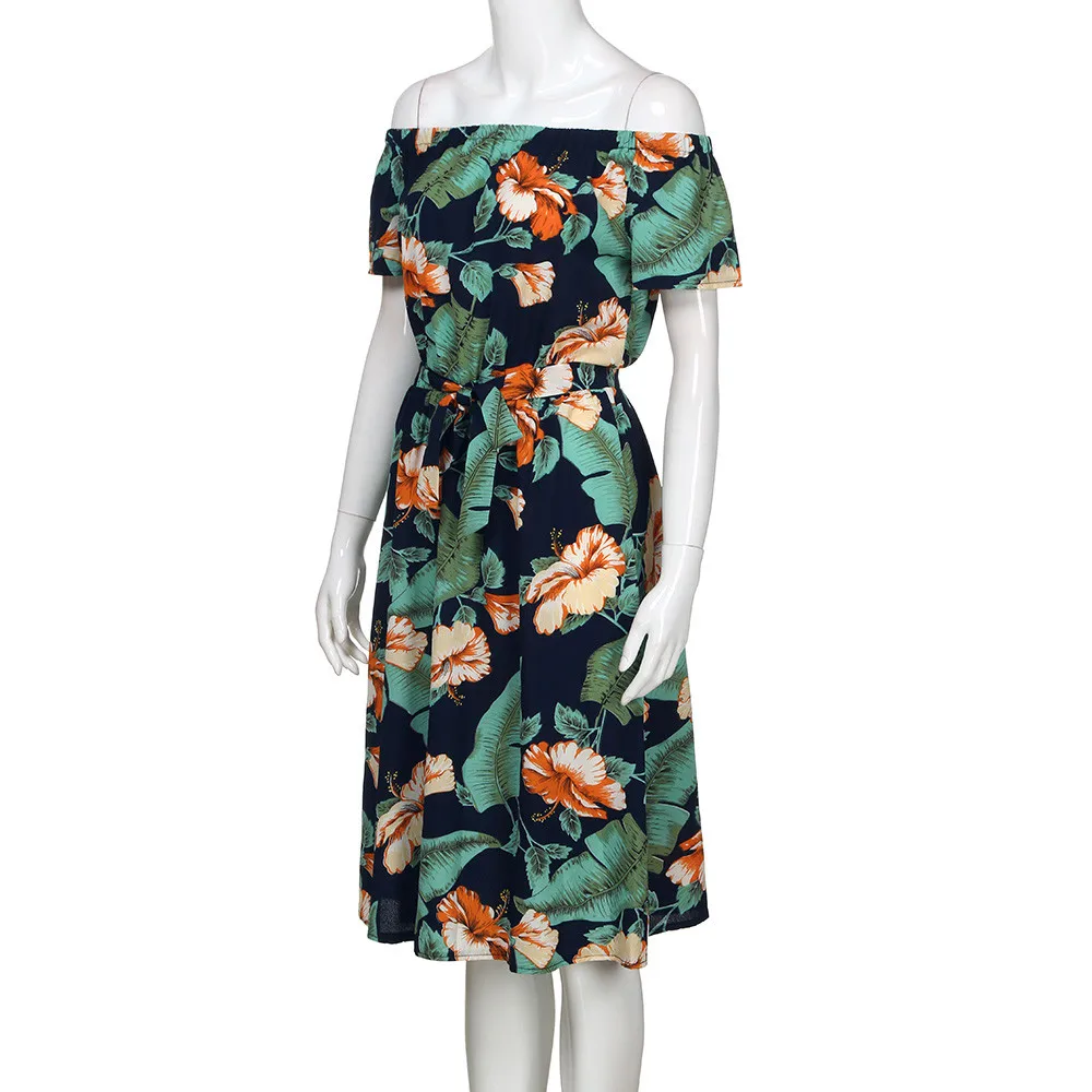 Женское пляжное платье с цветочным принтом Boho повседневное макси для вечеринки