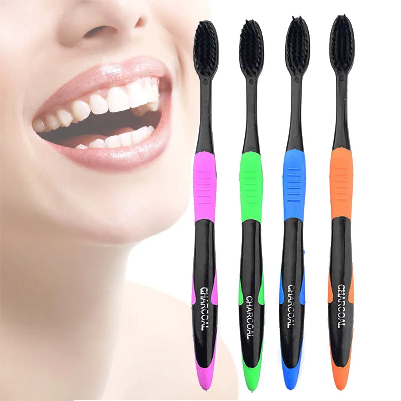 Зубная щётка 4 шт. Двухместный Ultra Soft Bamboo уголь Nano кисть Уход за полостью рта 625