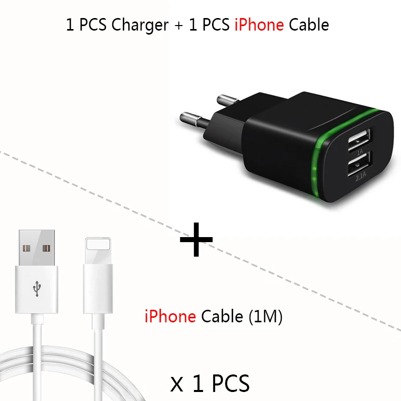 iP Cable for Black Универсальное USB Сетевое зарядное Зарядное устройство для iPhone samsung S 6/7/8 Plus мобильного телефона Зарядное устройство s устройства микро Тип-C Кабель-адаптер быстрой зарядки - Тип штекера: iP Cable for Black