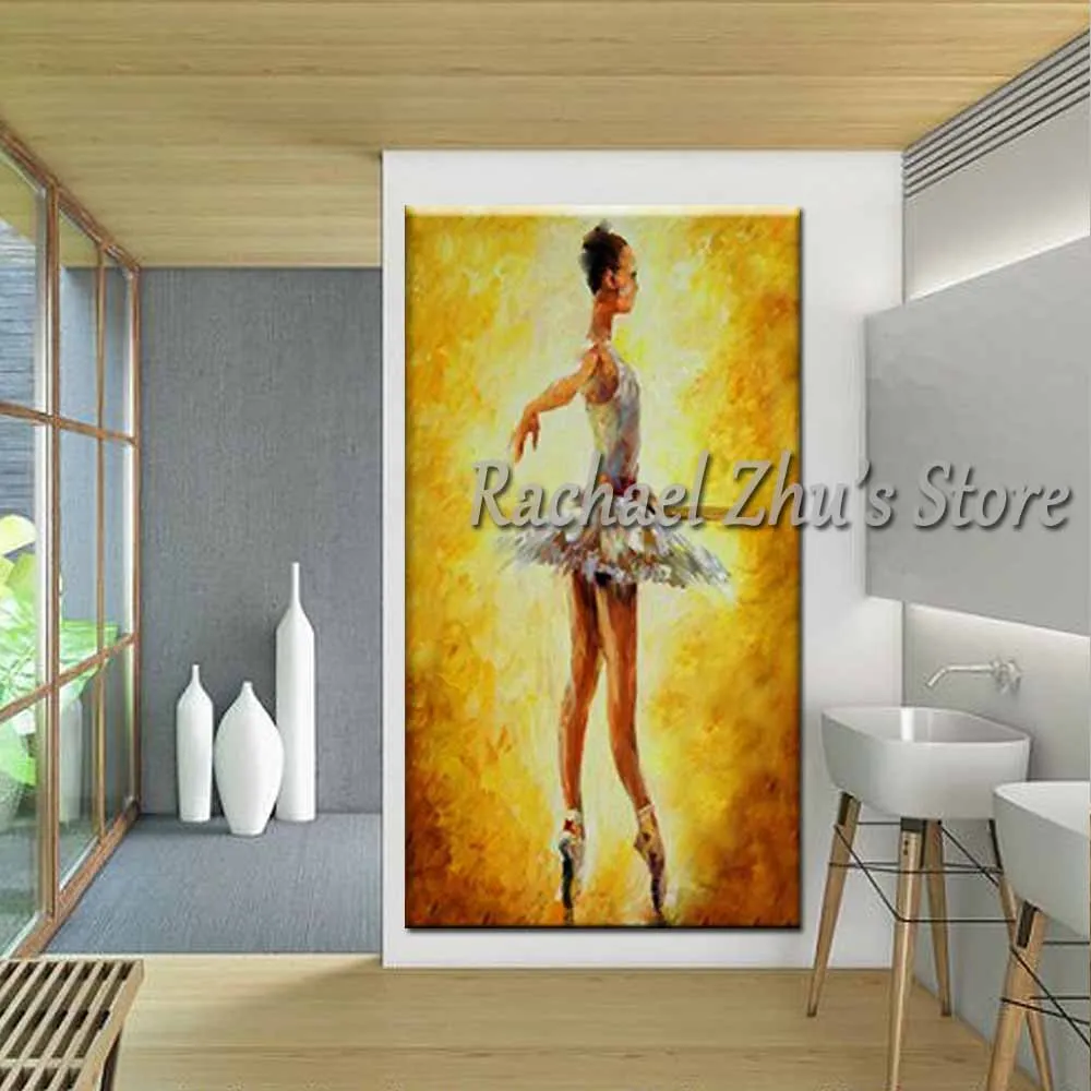 

Large Size Hand Painted Abstract Figure Art Oil Painting On Canvas Sexy Ballerina Wall Picture Living Room Bedroom Home Decor