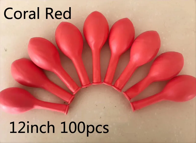 12inch coral 100pcs Новинка; Лидер продаж! 100 шт кораллово-красные воздушные шары для вечеринки на день рождения, декоративные латексные шары, праздничные шары для поделок, персиковый розовый Гелиевый шар " 10" 1" ZY196 - Цвет: 12inch coral 100pcs
