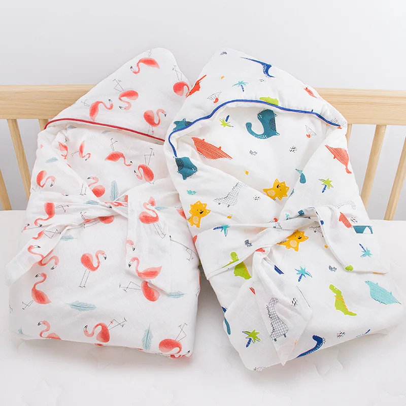 От 0 до 2 лет для новорожденных детский конверт коляски спальный мешок с фламинго