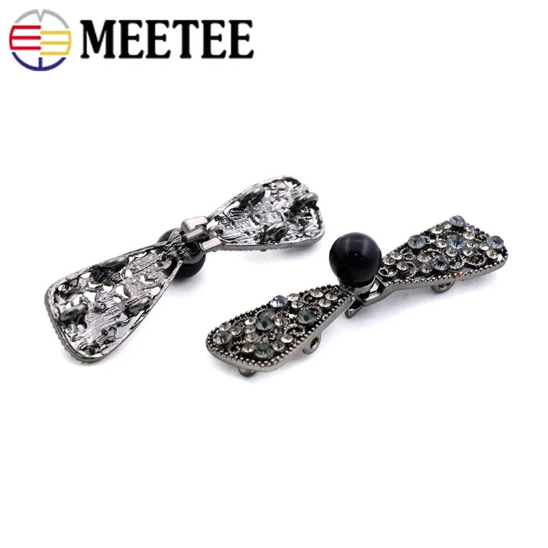 3Pcs Retro Metal Buttons for Mink Fur Coat Rhinestone Crystal Combined Button DIY Decorative Buckles Sewing Botones Accessories | Дом и сад