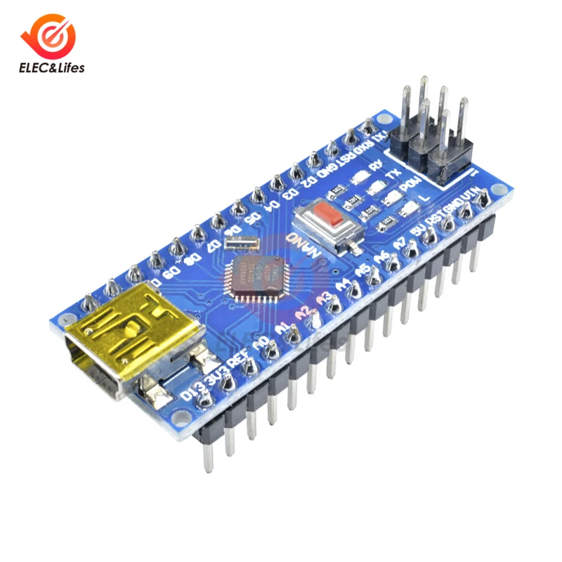 

Мини USB Nano V3.0 ATmega328P плата контроллера CH340 USB драйвер микроконтроллер 5 В для Arduino Nano 3,0 ATMEGA328P 16 МГц