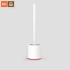 Щетка для туалета xiaomi mijia, вертикальная щетка для хранения, инструмент для Чистки унитаза, мягкая резиновая щетка, набор смарт-кистей для унитаза и кронштейна