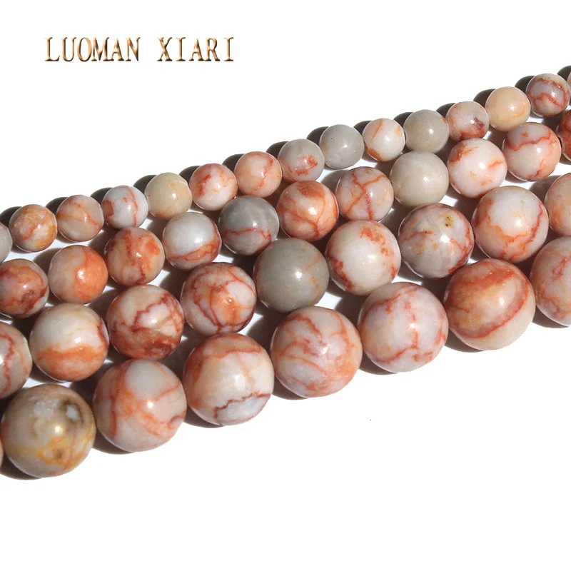 Круглые бусины красного цвета Пикассо для изготовления ювелирных украшений