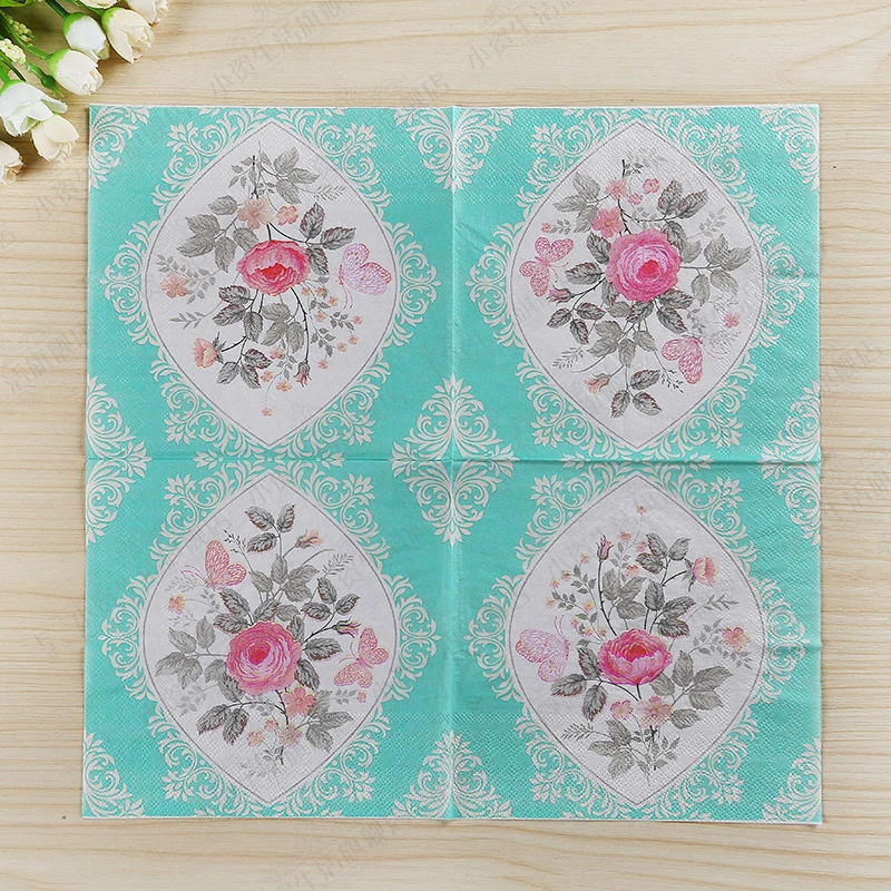 200 шт. светло-голубые салфетки в виде цветов | Дом и сад