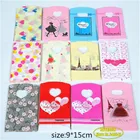 30 шт.лот оптовая продажа пластиковых подарочных упаковочных сумок для ювелирных изделий Мешочки для покупок подарочные сумки коробки для ювелирных изделий и упаковка разных цветов 9X15