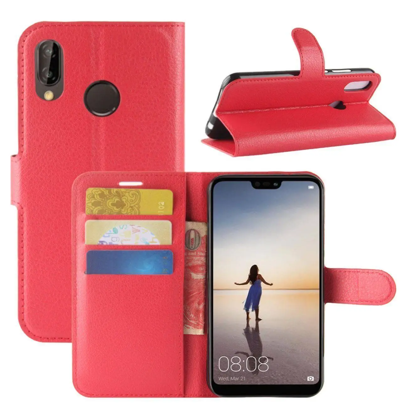Для huawei P20 Lite Pro & Nova 3e Роскошные противоударный магнитных флип Кожа PU Стенд